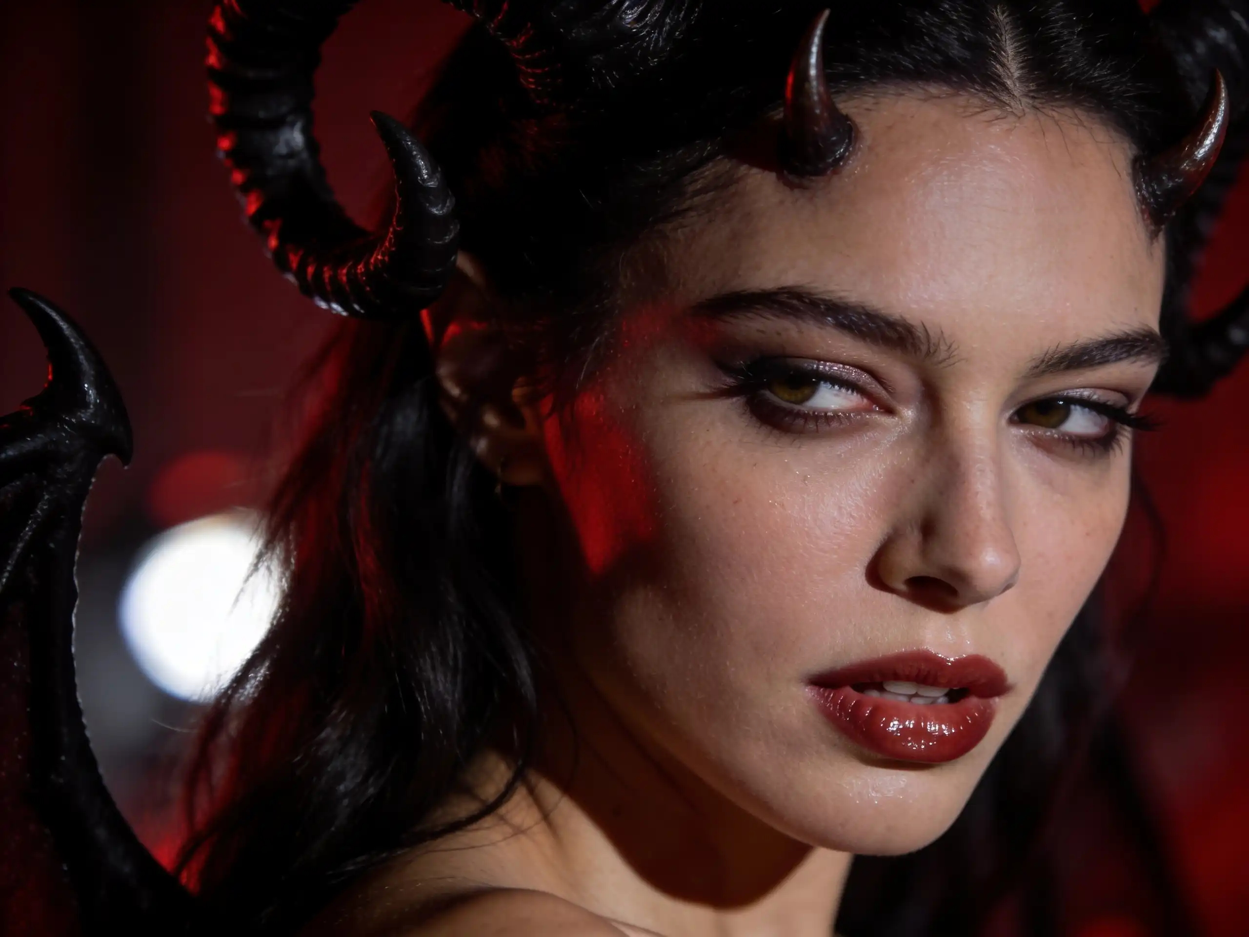 Dark fantasy adult character face created with AI face generation
